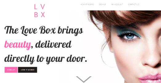 Love box beauty website design