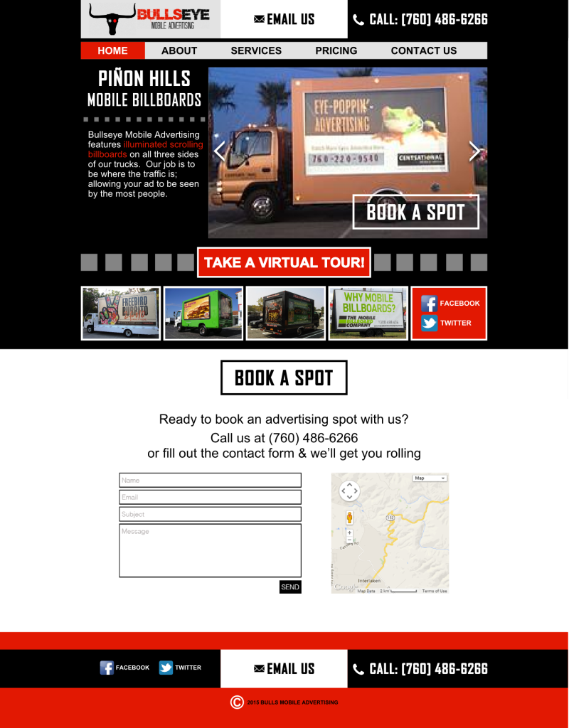 Mobile advertising website design mockup
