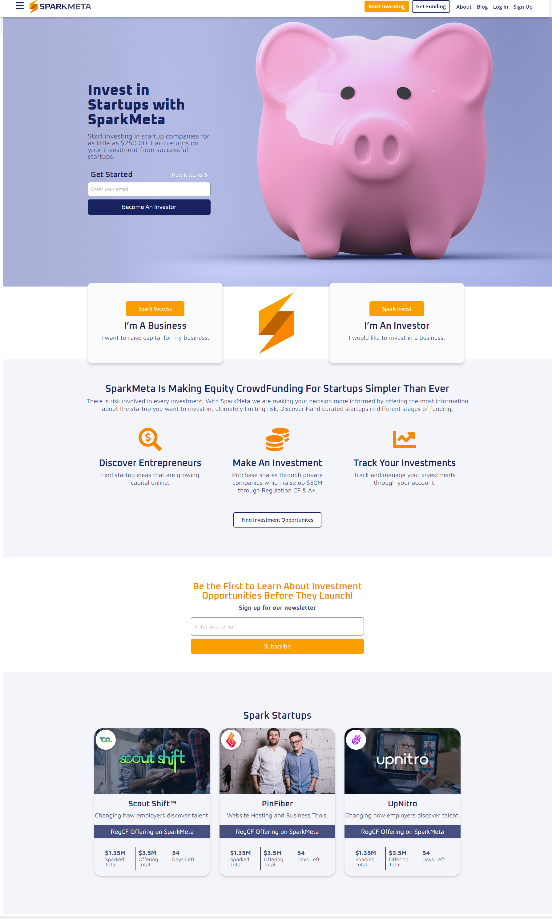 SparkMeta Frontpage Website Design