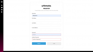 Vitmoto register page by 702 pros las vegas web design agency