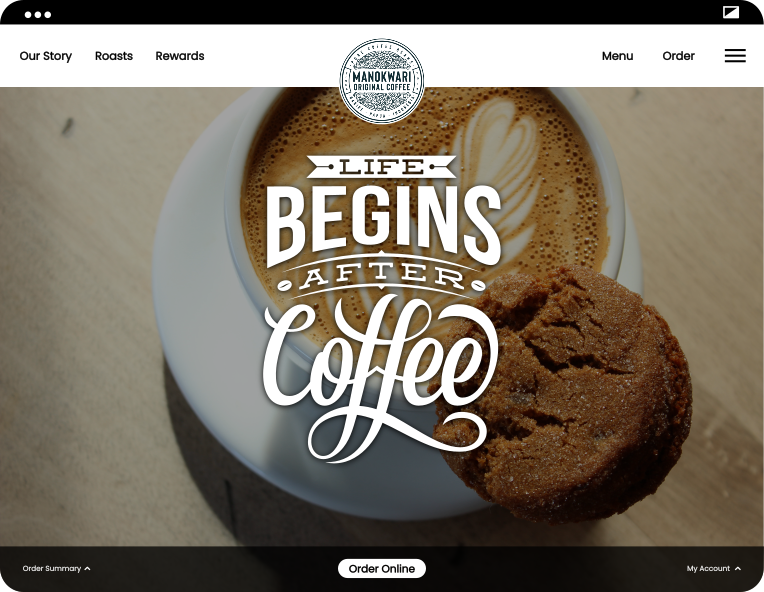 Grow your online business - coffee shop website mockup | ppc management las vegas
