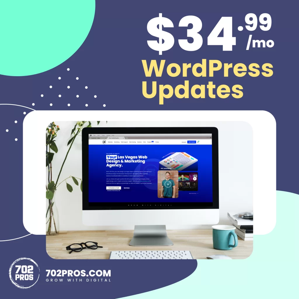 34.99 WordPress Updates | WordPress Support by 702 Pros