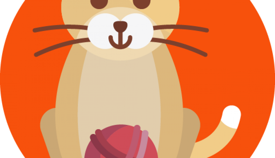 Animated Cat with ball of yarn graphic design by 702 Pros