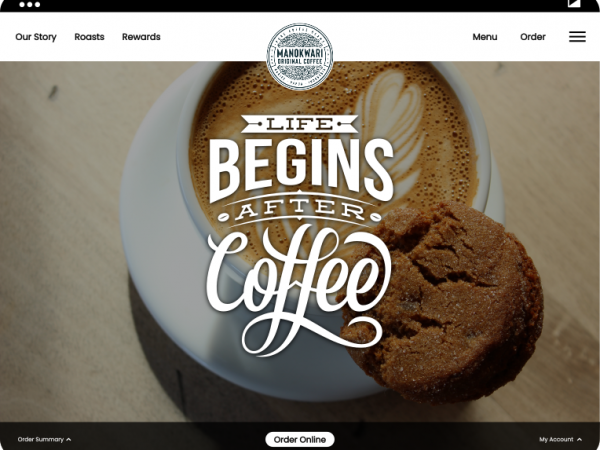 Grow your online business - coffee shop website mockup | PPC management Las Vegas