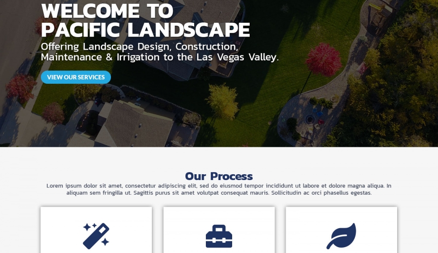 website design created by 702 Pros for the Pacific Island landscaping company