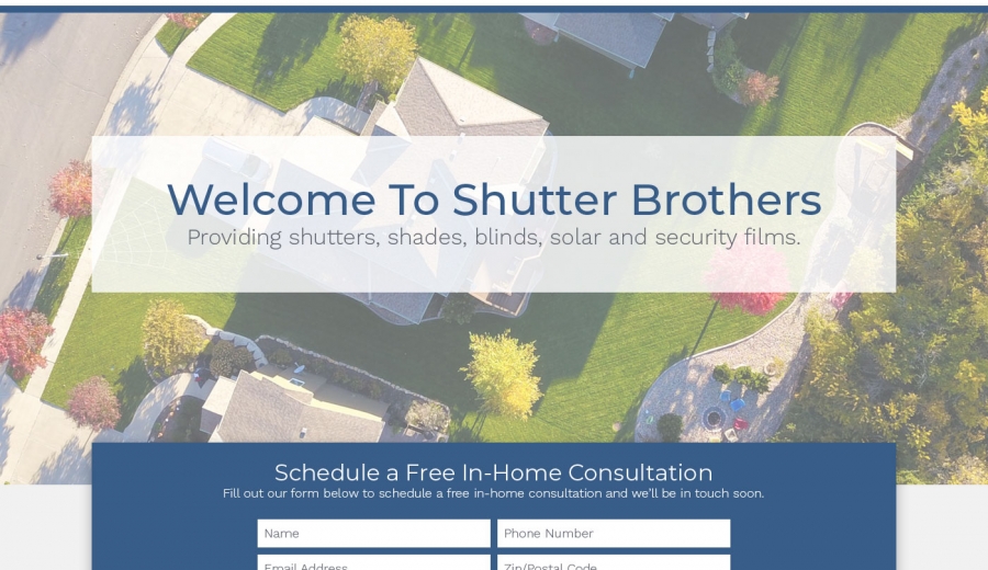 website homepage web design created by 702 pros for shutter brothers nevada