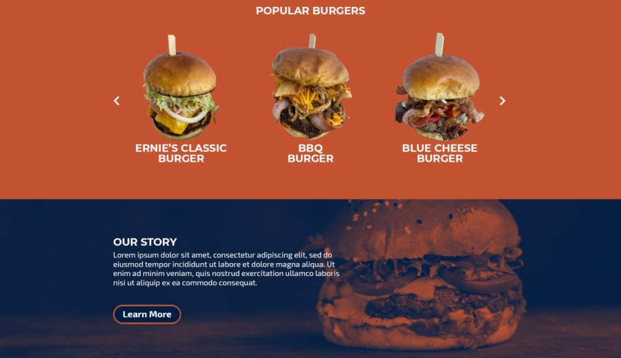Ernie's Burgers Web Design by 702 Pros
